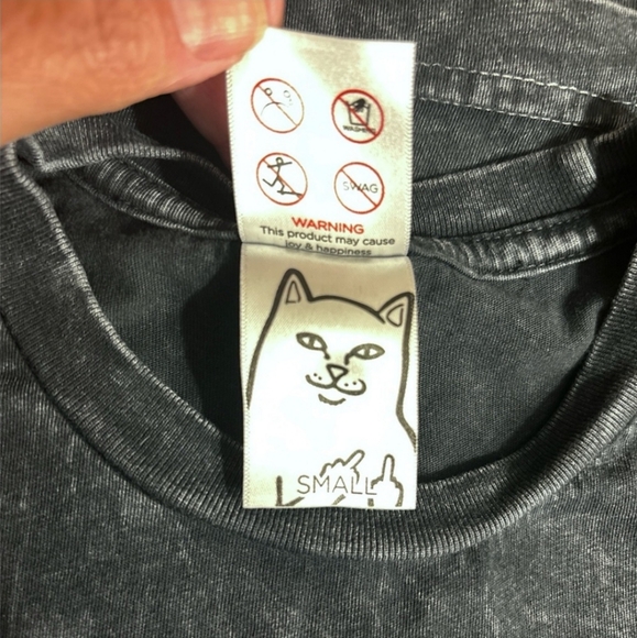 RIPNDIP Lord Nermal Pocket T Shirt, Short Sleeve Crew Neck Shirts Mineral Wash - Picture 4 of 6
